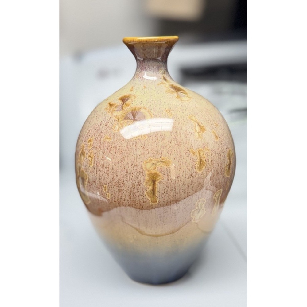 BILL CAMPBELL ART POTTERY Saki Vase Crystalline Glaze FLAMBEAUX #6621